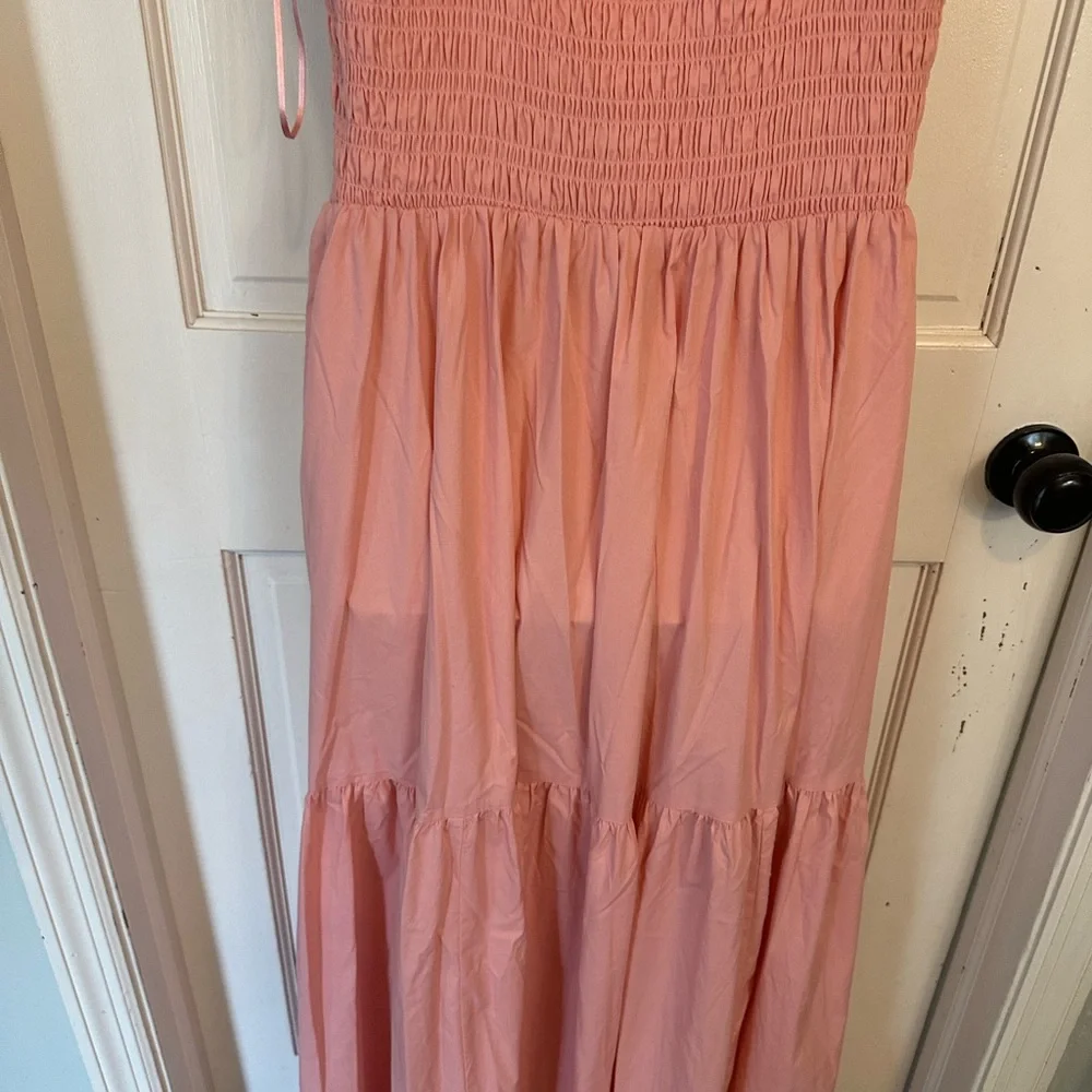 Abercrombie & Fitch Pink Tiered Maxi Sundress